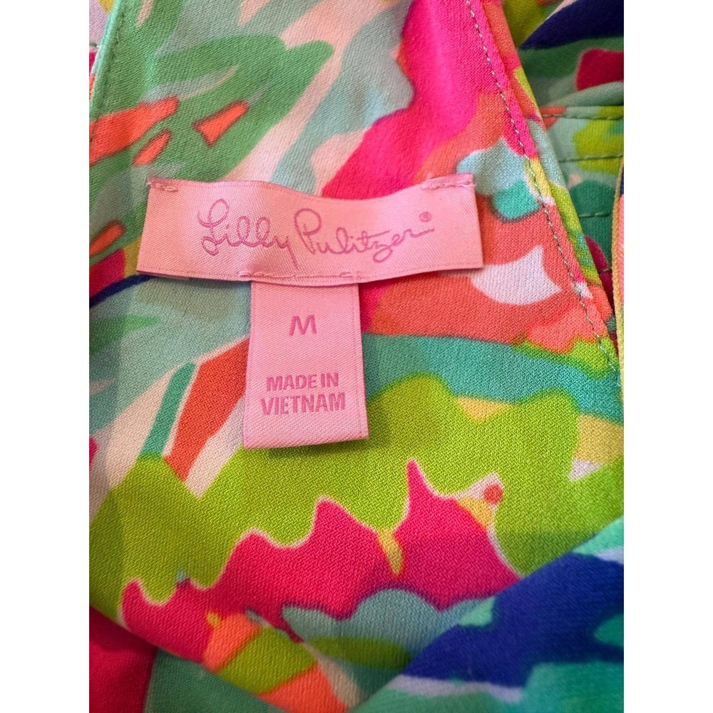 Lilly Pulitzer Loro Maxi Dress Parrot Party Tropical Floral Pink Green Size M - Picture 2 of 8
